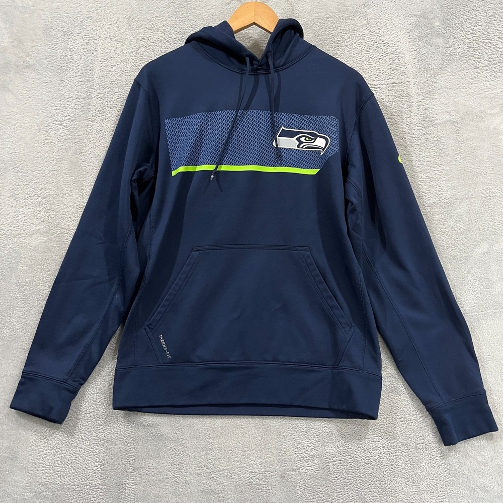 Seattle Seahawks Nike Therma-Fit Hoodie Men's Small‎ Navy Blue NFL Football Tech